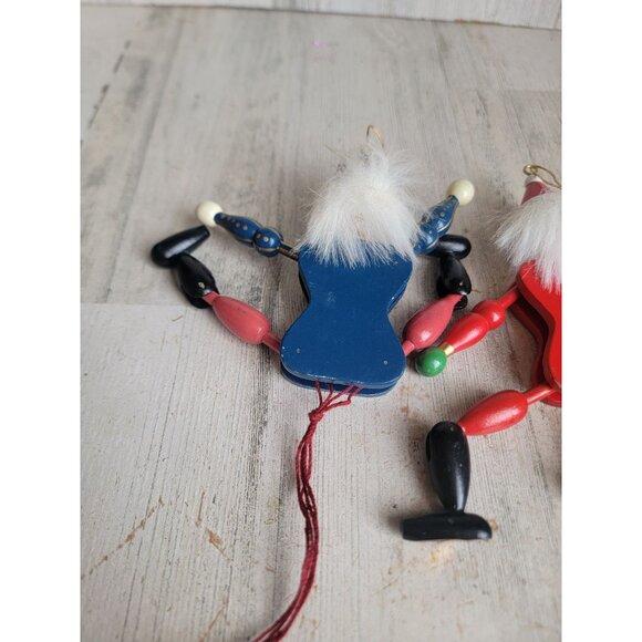 Pull string Nutcracker Santa Claus vintage ornament Xmas set - Picture 10 of 13